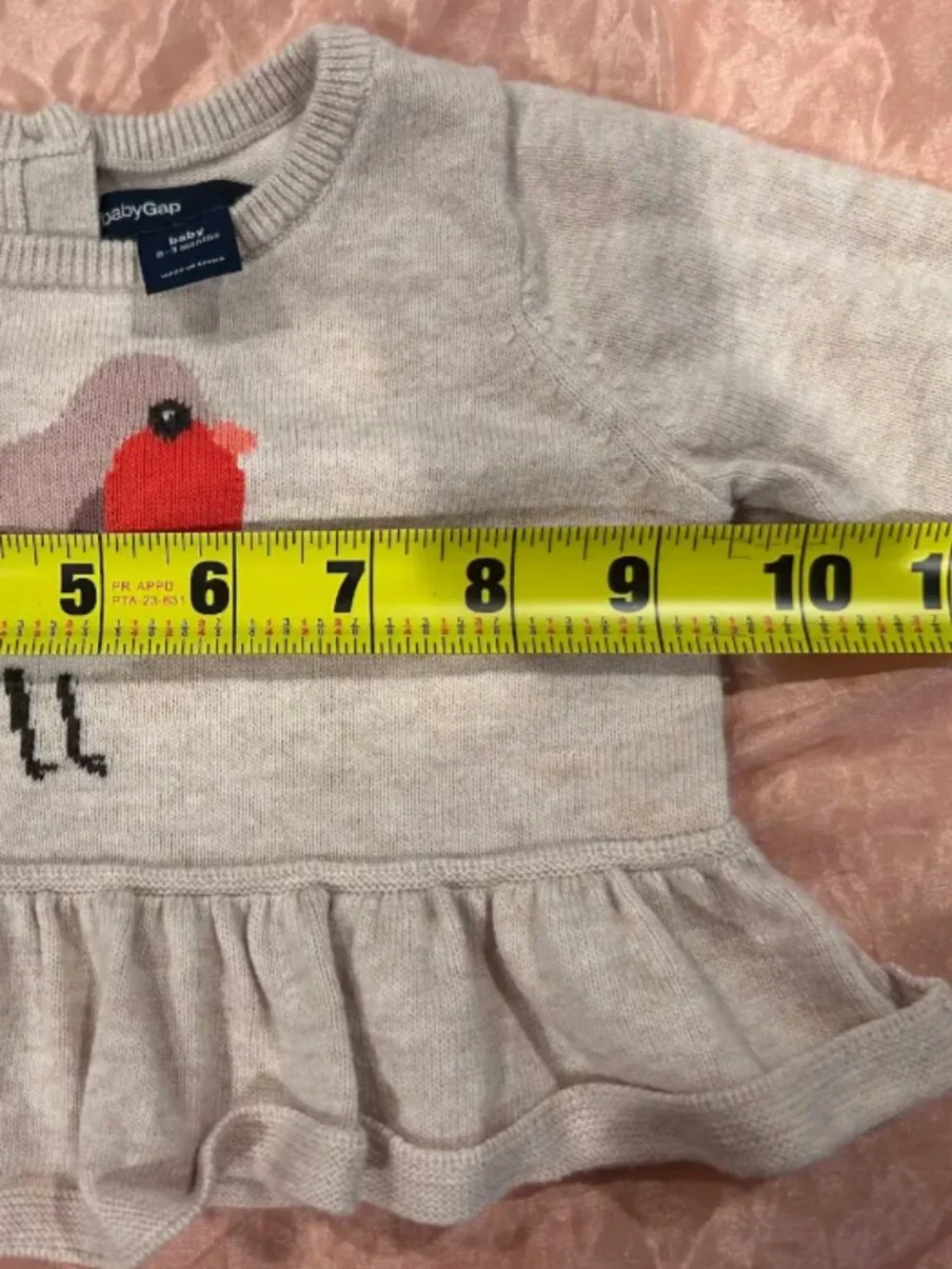 LOT OF 3 BABY GAP TOPS FLORAL BOHO TUNIC BIRD SWEATER BEIGE CARDIGAN 0-3 3-6 MO